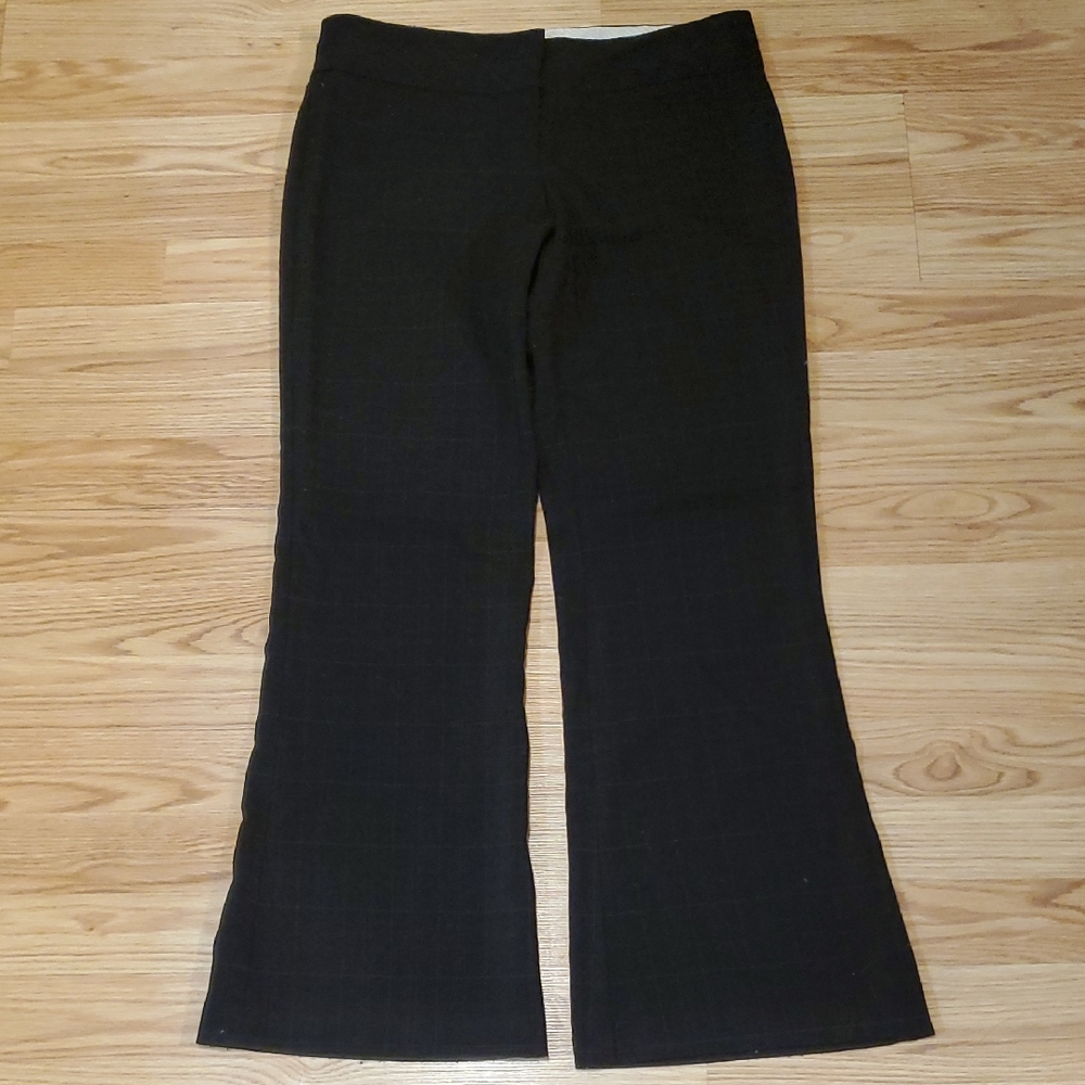 Mandee Black Plaid Flare Women's Dress Pants